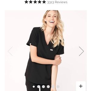 Figs Caterina Scrub Top (Black/Small)